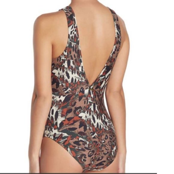 Nicole Miller Lattice Animal Print Swimsuit NWT - Picture 4 of 11